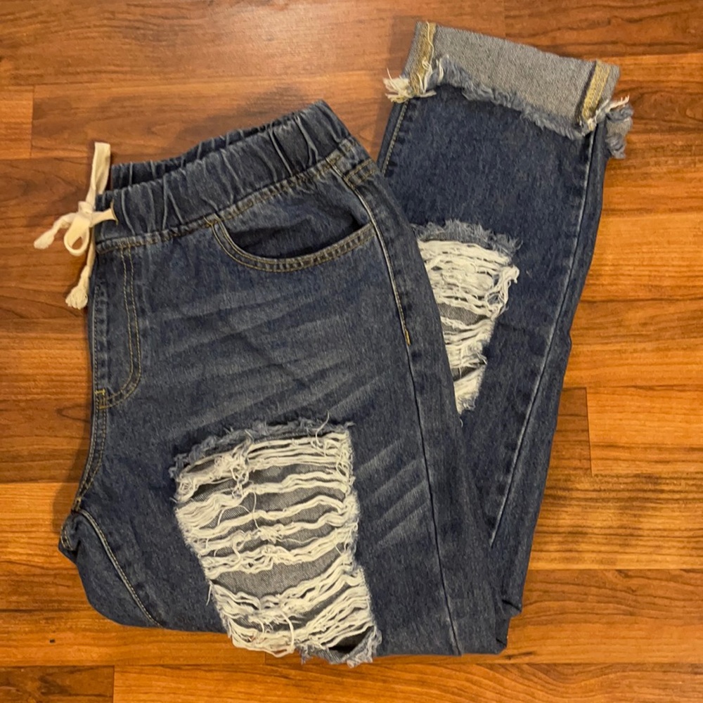 American Bazi denim joggers